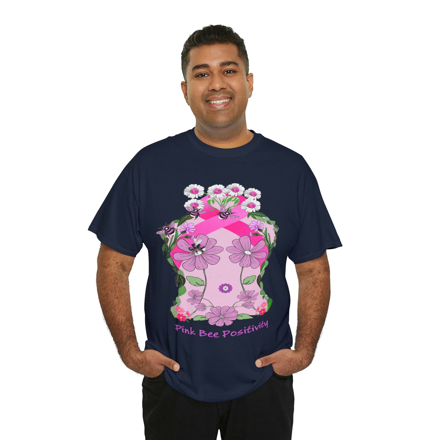 Pink Bee Positivity / T-shirt is in aid of cancer awareness, 20% of all profits will go to cancer research.