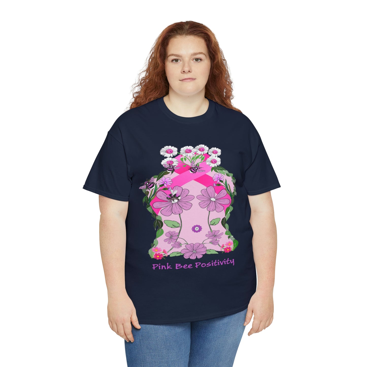 Pink Bee Positivity / T-shirt is in aid of cancer awareness, 20% of all profits will go to cancer research.