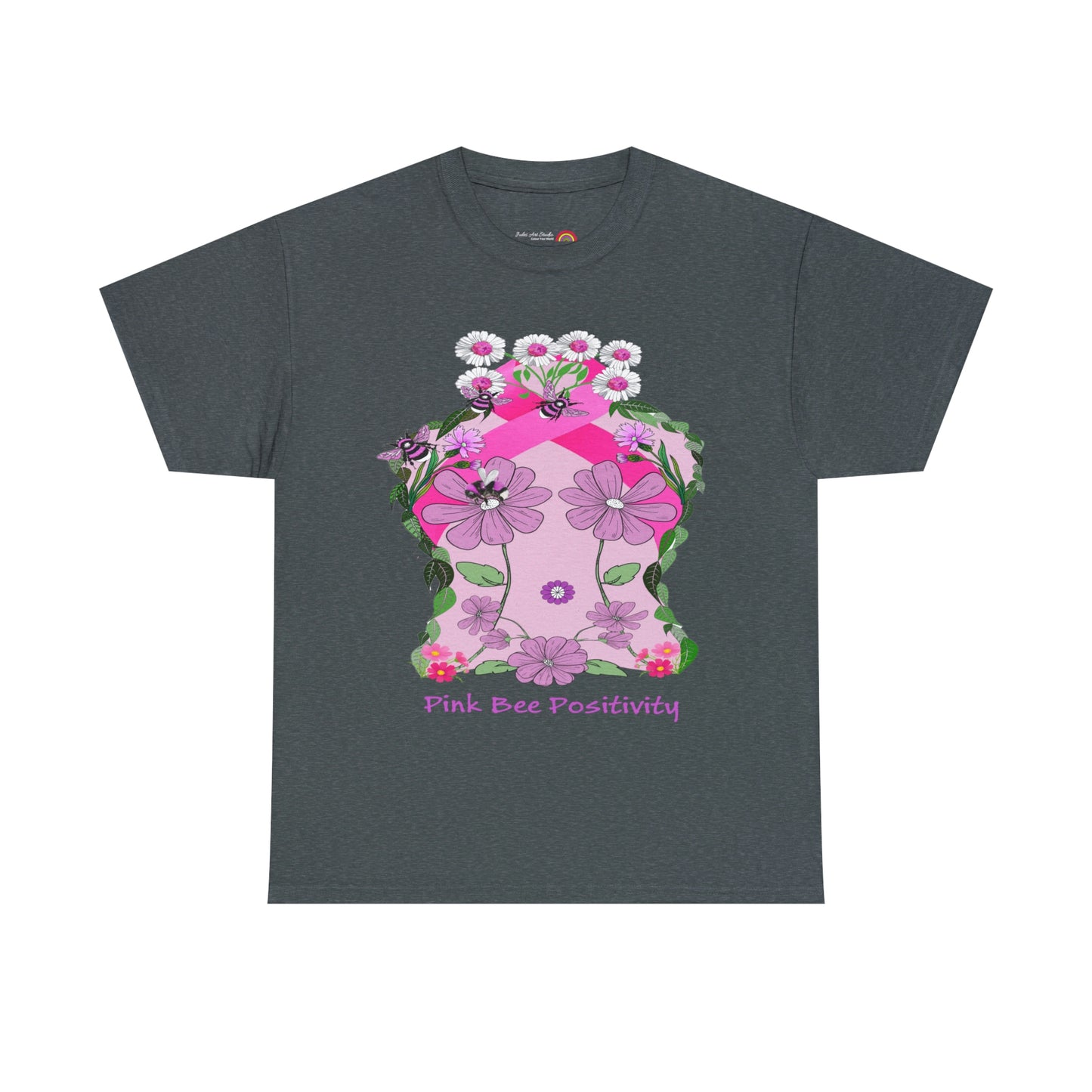 Pink Bee Positivity / T-shirt is in aid of cancer awareness, 20% of all profits will go to cancer research.