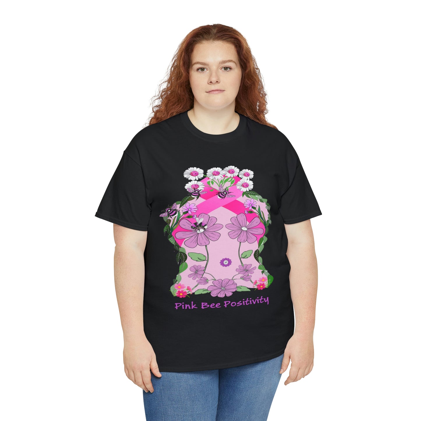 Pink Bee Positivity / T-shirt is in aid of cancer awareness, 20% of all profits will go to cancer research.