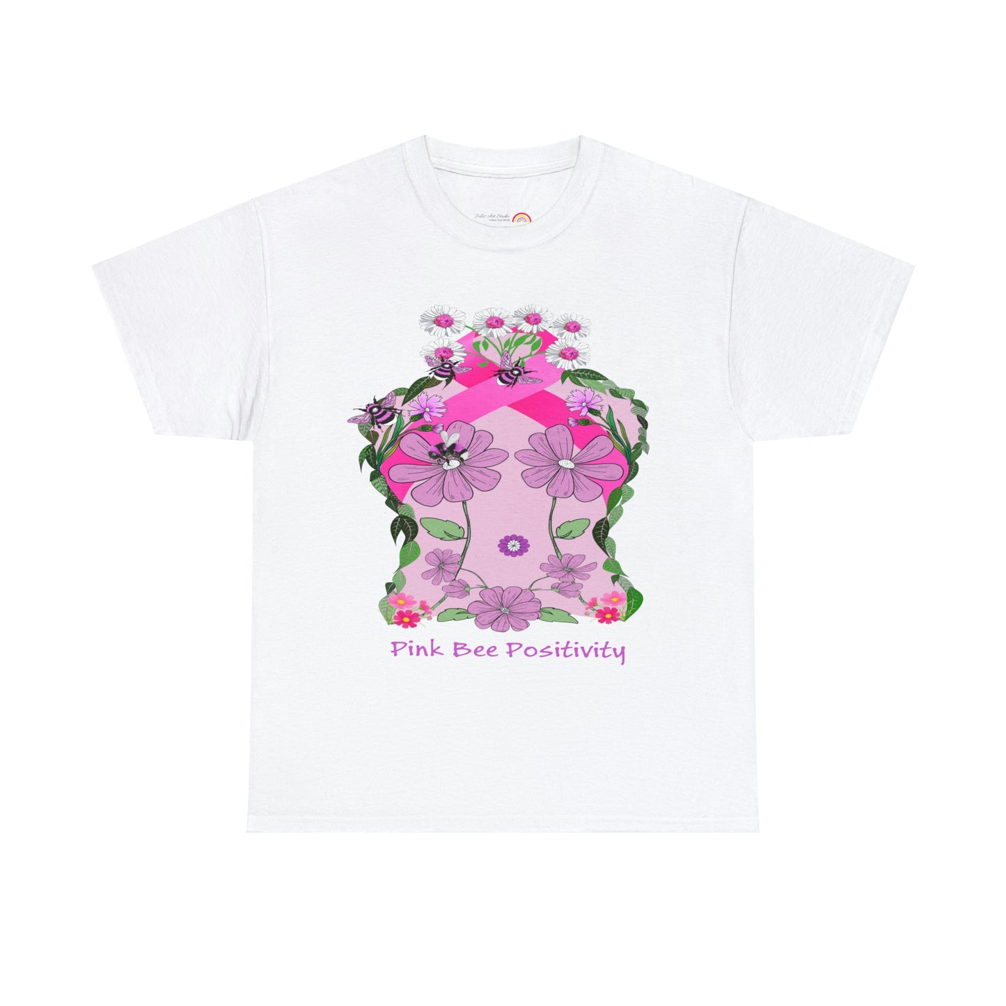 Pink Bee Positivity / T-shirt is in aid of cancer awareness, 20% of all profits will go to cancer research.