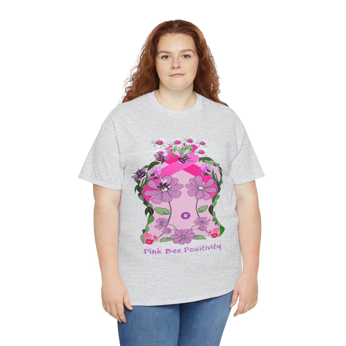 Pink Bee Positivity / T-shirt is in aid of cancer awareness, 20% of all profits will go to cancer research.