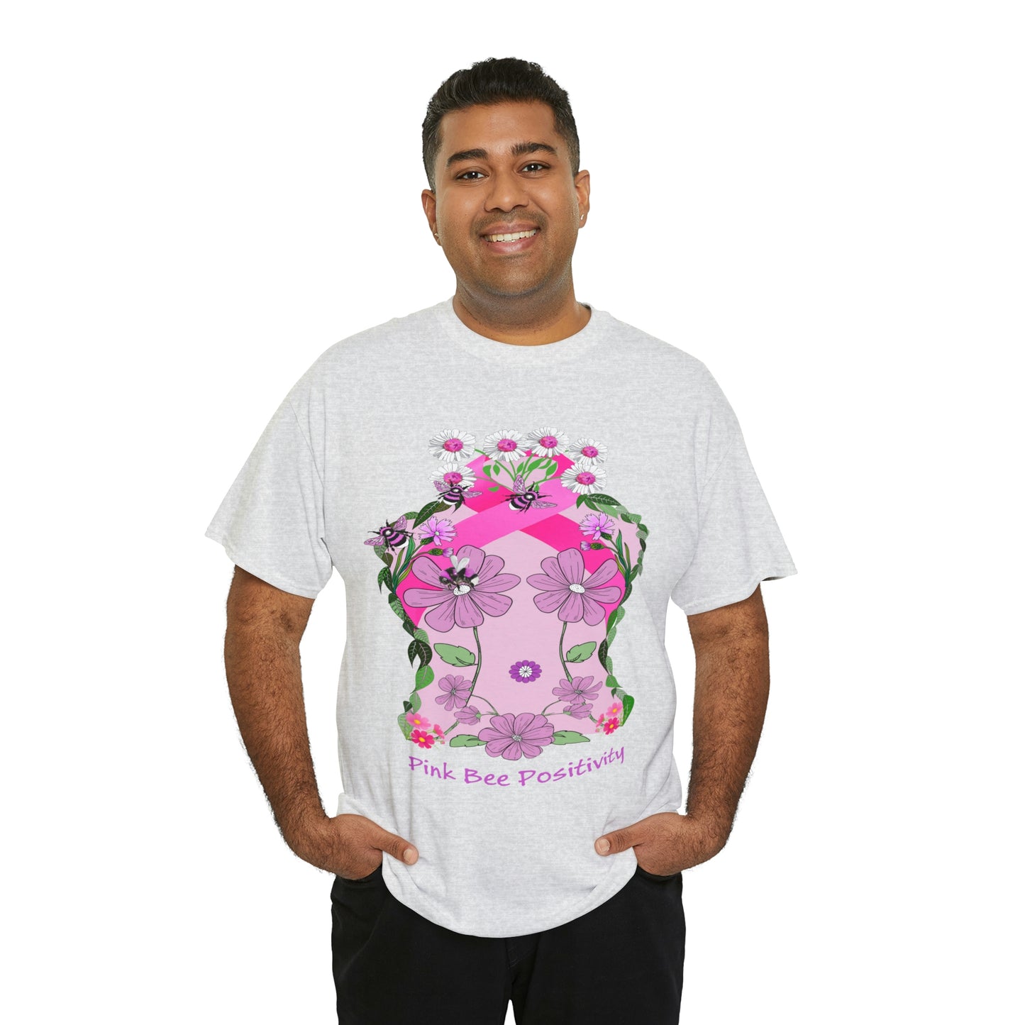 Pink Bee Positivity / T-shirt is in aid of cancer awareness, 20% of all profits will go to cancer research.