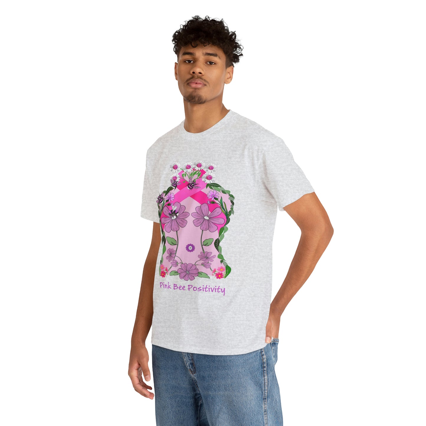 Pink Bee Positivity / T-shirt is in aid of cancer awareness, 20% of all profits will go to cancer research.