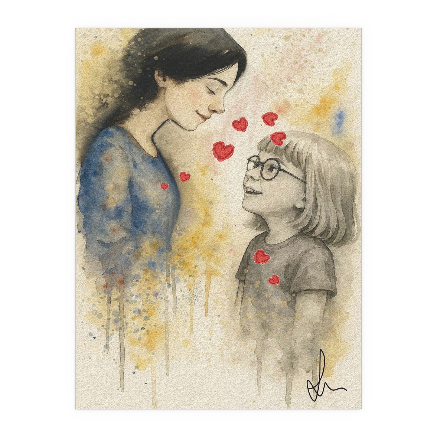 Some people save you without ever knowing it.
When I was small and silent, she saw me — really saw me — and reached out with a love I didn’t know how to ask for. Her kindness became my safety, her warmth my first glimpse of colour in a grey world.

This painting is my way of saying what words never could: thank you for helping me find my voice.