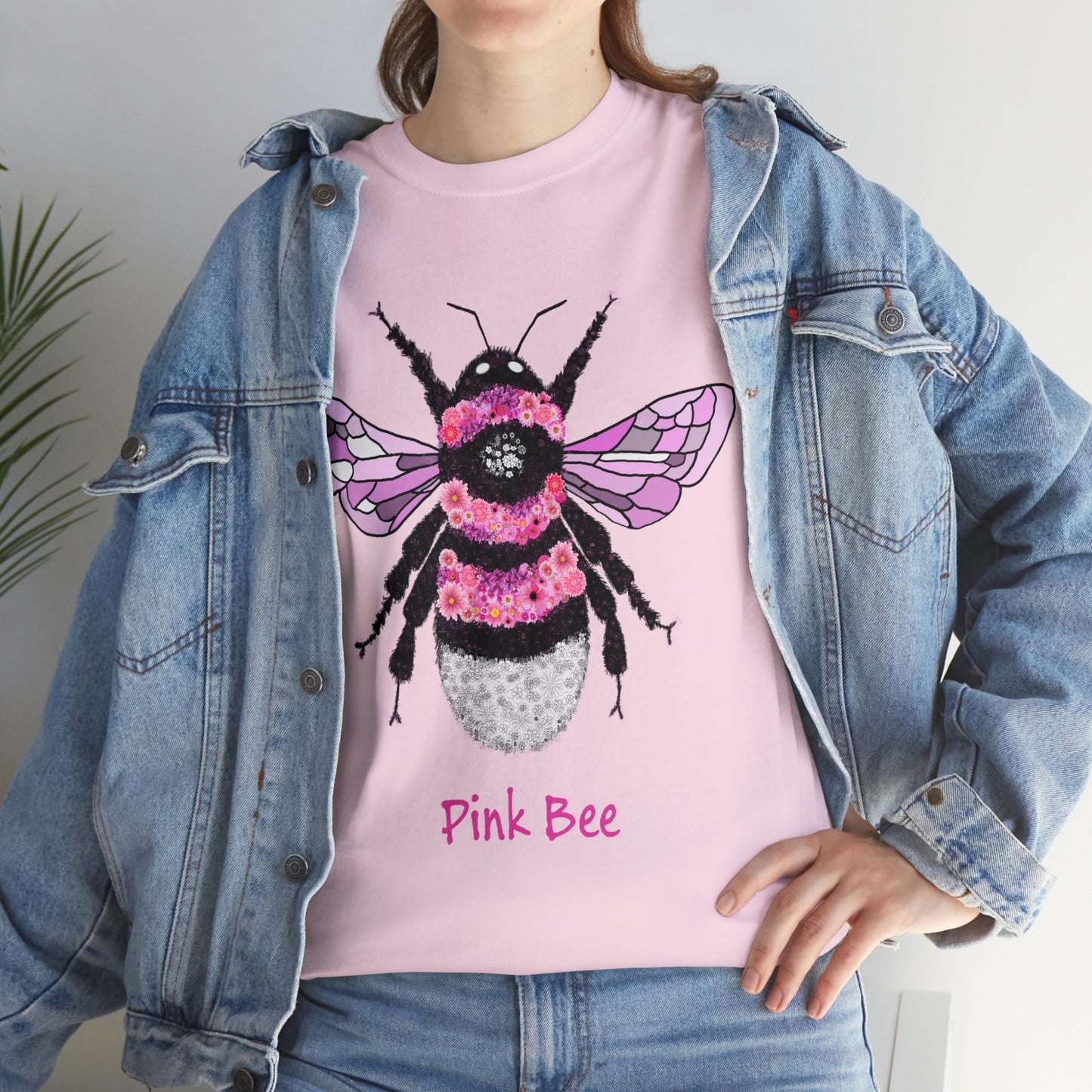 Floral Pink Bee - Tshirt