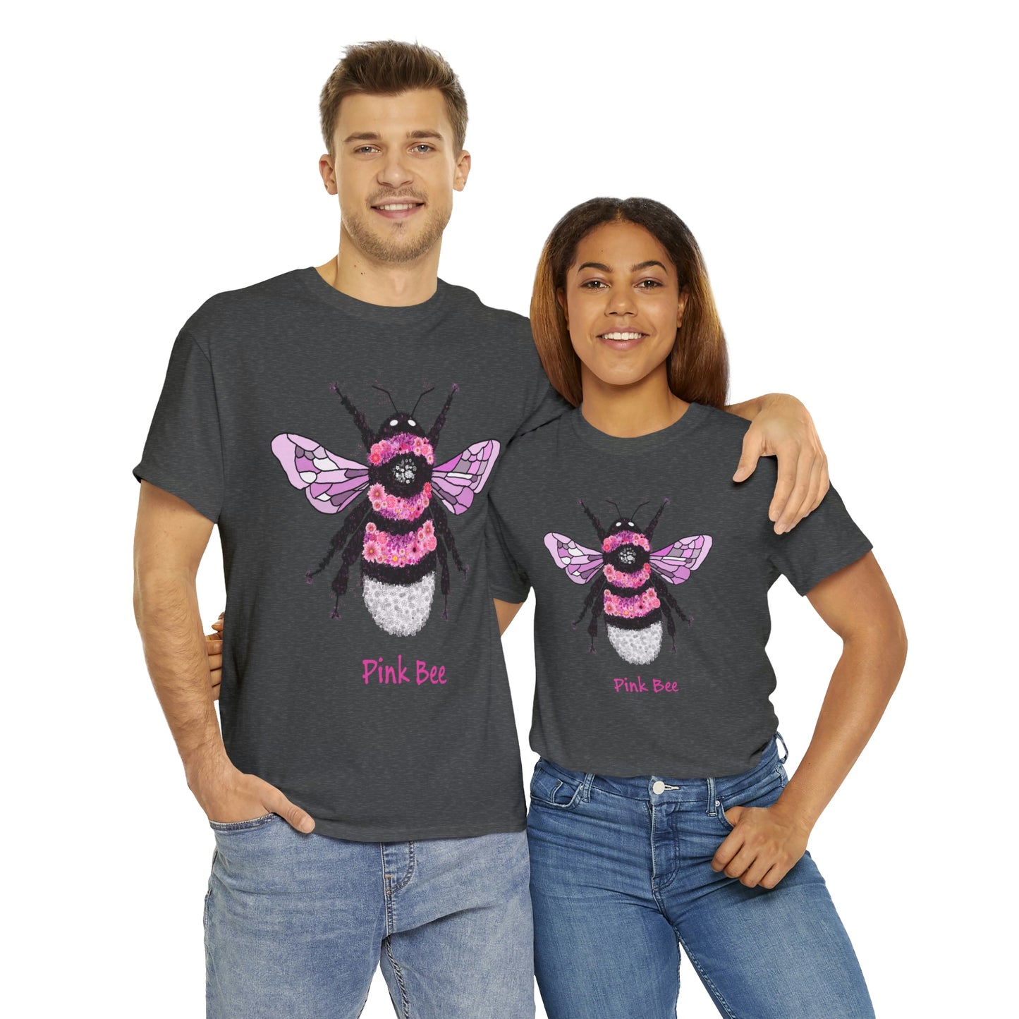 Floral Pink Bee - Tshirt