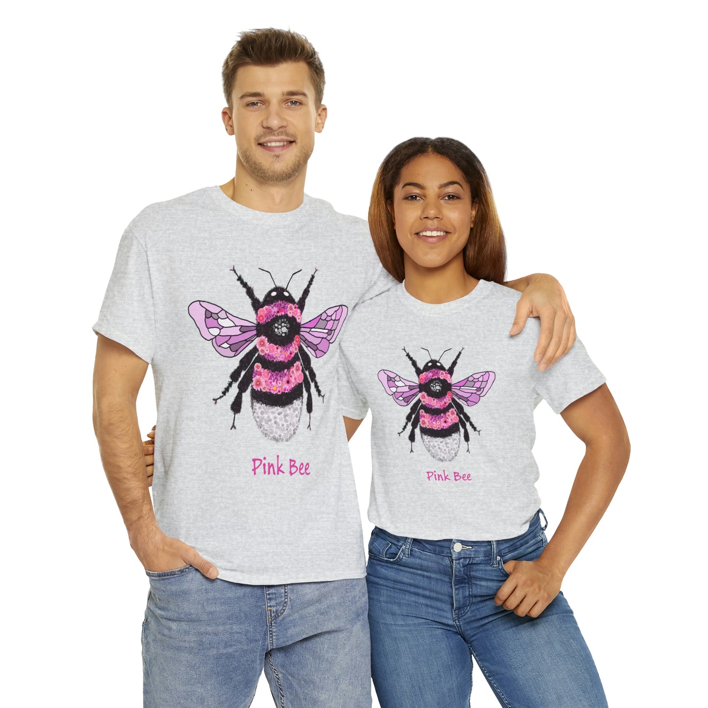 Floral Pink Bee - Tshirt