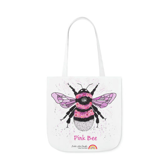 Floral Pink Bee - Tote Bag
