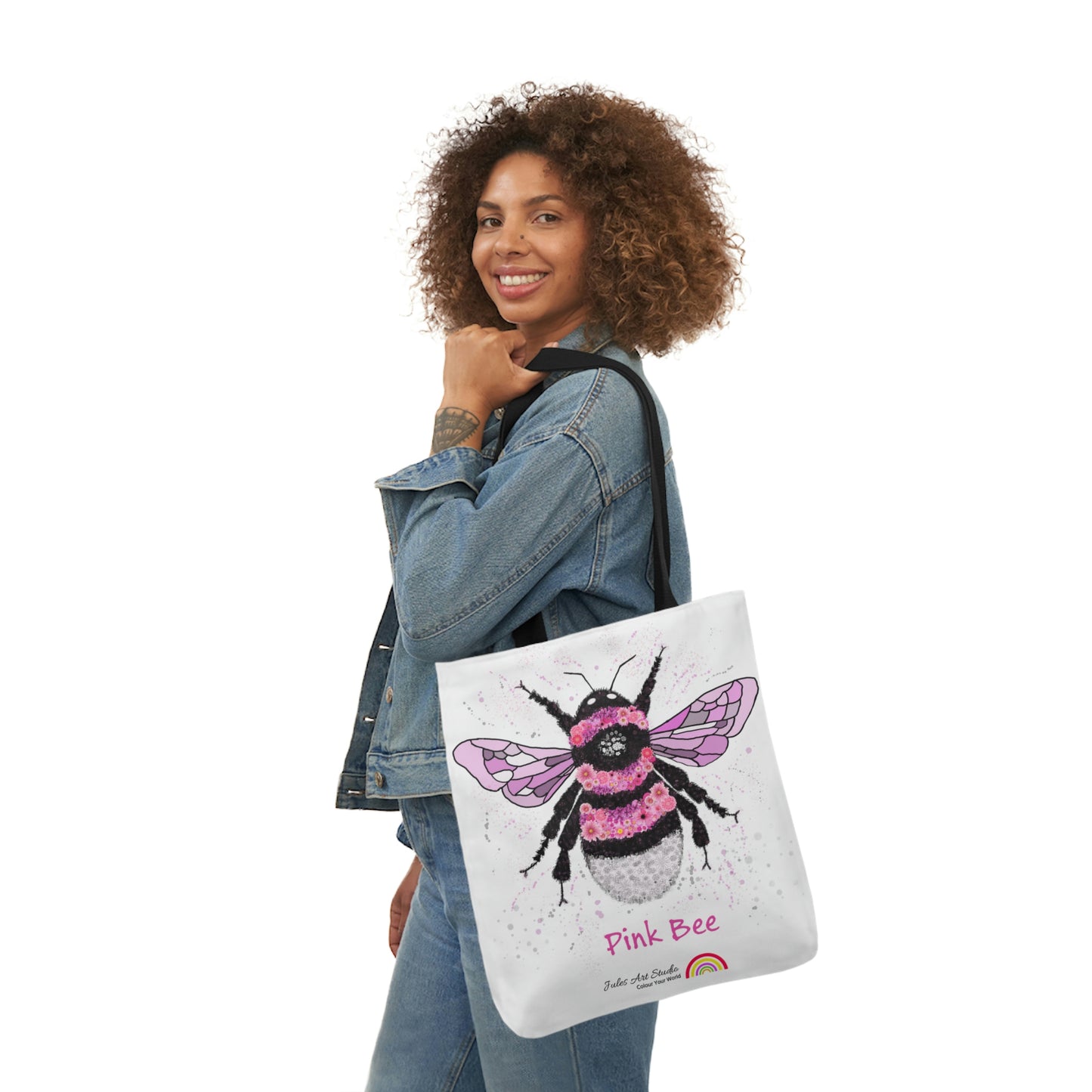 Floral Pink Bee - Tote Bag